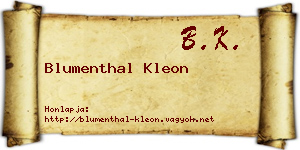 Blumenthal Kleon névjegykártya